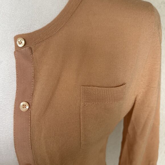 J. Crew 100% Merino Wool Button Up Cardigan Sweater Peach Color Size Small - Picture 4 of 10